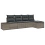 Conjunto de sofá de jardín 5 pcs Gris Poliratán