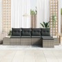Conjunto de sofá de jardín 5 pcs Gris Poliratán