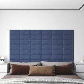 Wall panels 12 pcs blue fabric 30x15 cm 0.54 m² by vidaXL, Wall covering - Ref: Foro24-343770, Price: 24,76 €, Discount: %