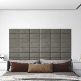 Wandpaneele 12 Stück hellgrauer Samt 30x15 cm 0,54 m² von vidaXL, Wandverkleidung - Ref: Foro24-343779, Preis: 33,15 €, Rabat...