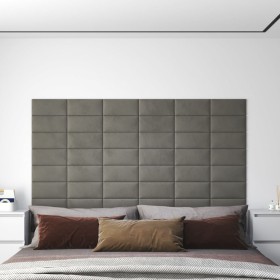 Wandpaneele 12 Stück hellgrauer Samt 30x15 cm 0,54 m² von vidaXL, Wandverkleidung - Ref: Foro24-343779, Preis: 33,80 €, Rabat...