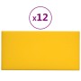 Paneles de pared 12 uds terciopelo amarillo 60x30 cm 2,16 m²
