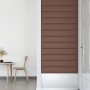 Paneles de pared 12 uds cuero sintético marrón 90x15 cm 1,62 m²