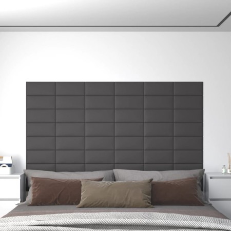 Paneles de pared 12 uds cuero sintético gris 30x15 cm 0,54 m² by vidaXL, Wall covering - Ref: Foro24-343774, Price: 27,03 €, ...