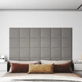 Wall panels 12 pcs light gray fabric 30x30 cm 1.08 m² by vidaXL, Wall covering - Ref: Foro24-343789, Price: 45,05 €, Discount: %