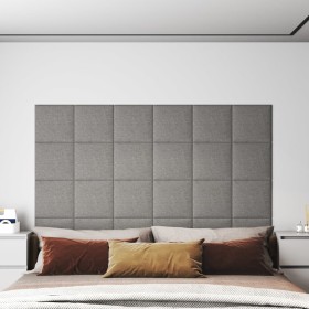 Wandpaneele 12 Stück hellgrauer Stoff 30x30 cm 1,08 m² von vidaXL, Wandverkleidung - Ref: Foro24-343789, Preis: 45,94 €, Raba...