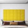 Paneles de pared 12 uds tela amarillo claro 30x30 