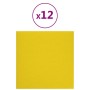 Paneles de pared 12 uds tela amarillo claro 30x30 