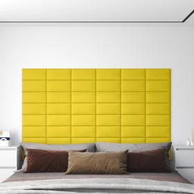 Paneles de pared 12 uds tela amarillo 30x15 cm 0,54 m²
