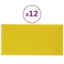Paneles de pared 12 uds tela amarillo 30x15 cm 0,5