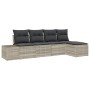 Conjunto de sofá de jardín 5 pcs Gris claro Poliratán