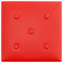 Paneles de pared 12 uds cuero sintético rojo 30x30 cm 1,08 m²