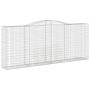 Cestas de gaviones 2 uds forma de arco hierro 400x50x160/180 cm