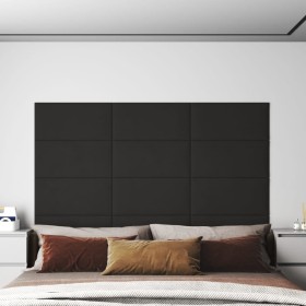 Paneles de pared 12 uds terciopelo negro 60x30 cm 2,16 m²