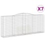 Cestas de gaviones 7 uds forma de arco hierro 400x50x160/180 cm