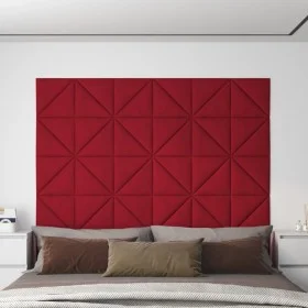 Wall panels 12 pcs red velvet 30x30 cm 0.54 m² by vidaXL, Wall covering - Ref: Foro24-343951, Price: 25,47 €, Discount: %