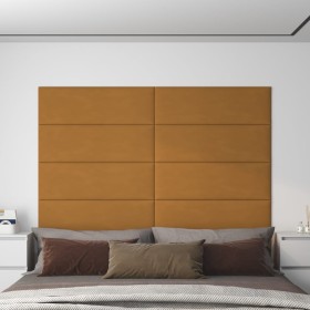 Paneles de pared 12 uds terciopelo marrón 90x30 cm 3,24 m²
