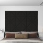 Paneles de pared 12 uds tela negro 30x30 cm 0,54 m²