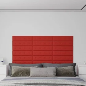 Wall panels 12 pcs red-red synthetic leather 60x15 cm 1.08m² by vidaXL, Wall covering - Ref: Foro24-343986, Price: 29,45 €, D...