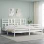 Weißer Massivholzbettrahmen mit Kopfteil 200x200cm von vidaXL, Betten und Lattenroste - Ref: Foro24-3194917, Preis: 154,59 €,...