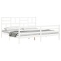 Weißer Massivholzbettrahmen mit Kopfteil 200x200cm von vidaXL, Betten und Lattenroste - Ref: Foro24-3194917, Preis: 154,59 €,...