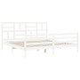 Weißer Massivholzbettrahmen mit Kopfteil 200x200cm von vidaXL, Betten und Lattenroste - Ref: Foro24-3194917, Preis: 154,59 €,...