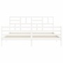 Weißer Massivholzbettrahmen mit Kopfteil 200x200cm von vidaXL, Betten und Lattenroste - Ref: Foro24-3194917, Preis: 154,59 €,...