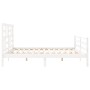 Weißer Massivholzbettrahmen mit Kopfteil 200x200cm von vidaXL, Betten und Lattenroste - Ref: Foro24-3194917, Preis: 154,59 €,...