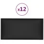 Wall panels 12 pcs black synthetic leather 30x15 cm 0.54 m² by vidaXL, Wall covering - Ref: Foro24-343771, Price: 32,74 €, Di...