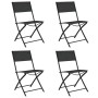 Folding garden chairs 4 units steel and black textilene by vidaXL, Garden chairs - Ref: Foro24-318767, Price: 104,82 €, Disco...
