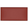 Paneles de pared 12 uds cuero PE rojo tinto 30x15 cm 0,54 m²