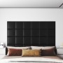 Wall panels 12 pcs black synthetic leather 30x30 cm 1.08 m² by vidaXL, Wall covering - Ref: Foro24-343799, Price: 43,23 €, Di...