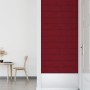 Paneles de pared 12 uds terciopelo rojo tinto 90x15 cm 1,62 m²