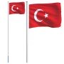 Mástil y bandera de Turquía aluminio 6,23 m en Banderas y mangas de viento | Comprar online en Foro24