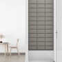 Paneles de pared 12 uds tela gris claro 30x15 cm 0,54 m²