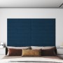 Paneles de pared 12 uds terciopelo azul 90x15 cm 1,62 m²