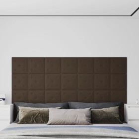 Paneles de pared 12 uds cuero sintético marrón 30x30 cm 1,08 m²