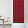 Paneles de pared 12 uds terciopelo rojo tinto 60x30 cm 2,16 m²