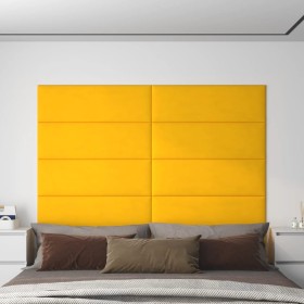 Paneles de pared 12 uds terciopelo amarillo 90x30 cm 3,24 m²