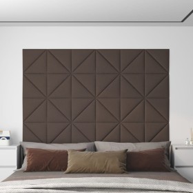 Paneles de pared 12 uds tela gris taupé 30x30 cm 0,54 m²