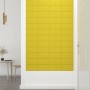 Paneles de pared 12 uds tela amarillo claro 30x15 cm 0,54 m²
