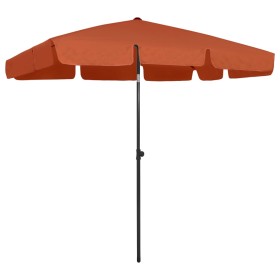 Sombrilla de playa terracota 200x125 cm