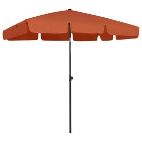 Sombrilla de playa terracota 200x125 cm