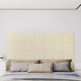 Paneles de pared 12 uds cuero sintético crema 30x30 cm 1,08 m²