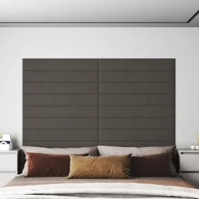 Wall panels 12 pcs dark gray velvet 90x15 cm 1.62 m² by vidaXL, Wall covering - Ref: Foro24-343892, Price: 53,68 €, Discount: %