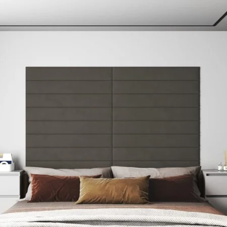Wall panels 12 pcs dark gray velvet 90x15 cm 1.62 m² by vidaXL, Wall covering - Ref: Foro24-343892, Price: 53,65 €, Discount: %