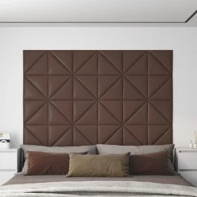 Wandpaneele 12 Stück braunes Kunstleder 30x30 cm 0,54 m² von vidaXL, Wandverkleidung - Ref: Foro24-343945, Preis: 24,93 €, Ra...