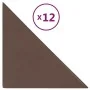 Paneles de pared 12 uds cuero sintético marrón 30x30 cm 0,54 m² de vidaXL, Recubrimiento de paredes - Ref: Foro24-343945, Pre...