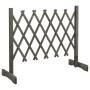 Valla de jardín enrejado madera maciza de abeto gris 120x60 cm