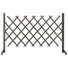 Valla de jardín enrejada madera maciza de abeto gris 120x90 cm